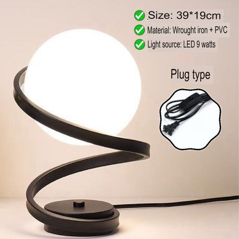 Modern Spiral Bedside Table Lamp Eye Protection