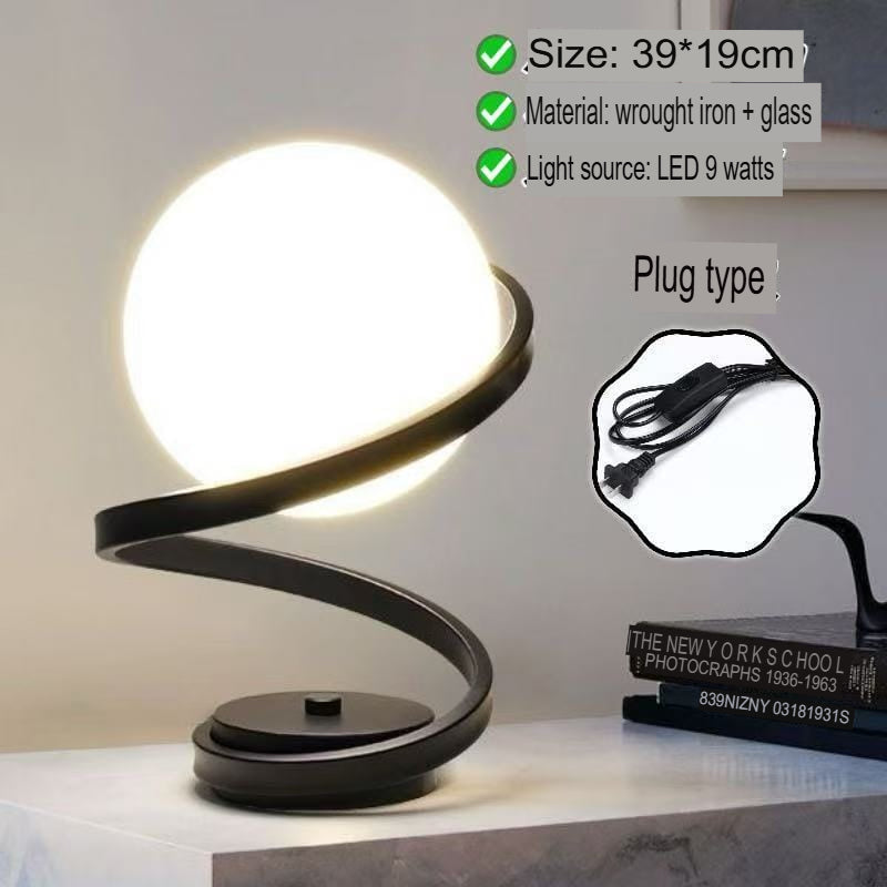Modern Spiral Bedside Table Lamp Eye Protection