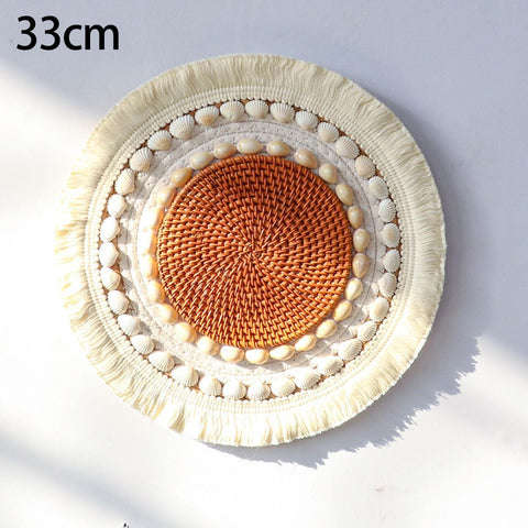 Handwoven Boho Basket Wall Art Decor