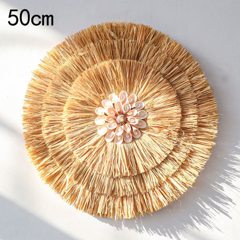 Handwoven Boho Basket Wall Art Decor