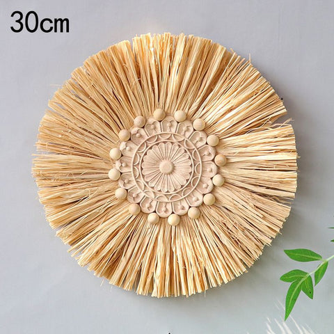 Handwoven Boho Basket Wall Art Decor