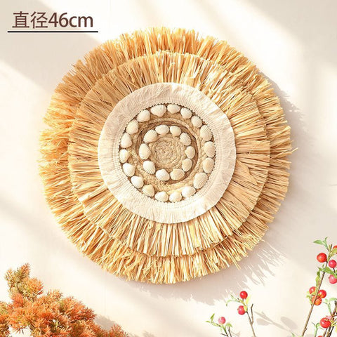 Handwoven Boho Basket Wall Art Decor