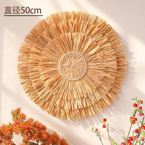 Handwoven Boho Basket Wall Art Decor