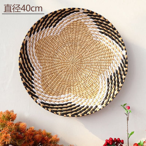 Handwoven Boho Basket Wall Art Decor