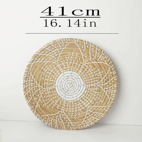 Handwoven Boho Basket Wall Art Decor