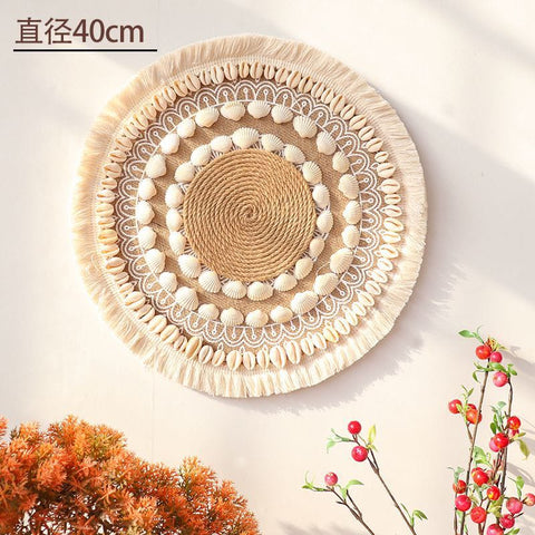 Handwoven Boho Basket Wall Art Decor