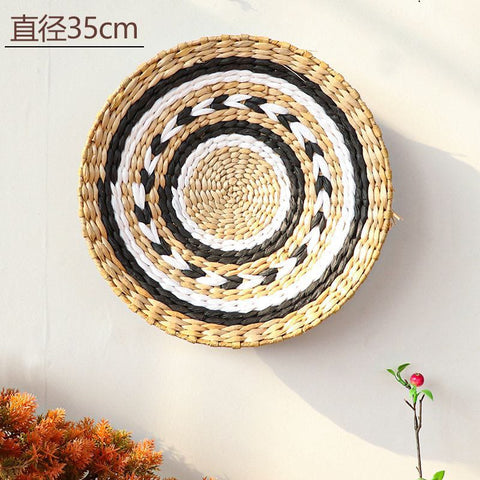 Handwoven Boho Basket Wall Art Decor