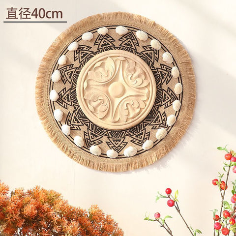 Handwoven Boho Basket Wall Art Decor