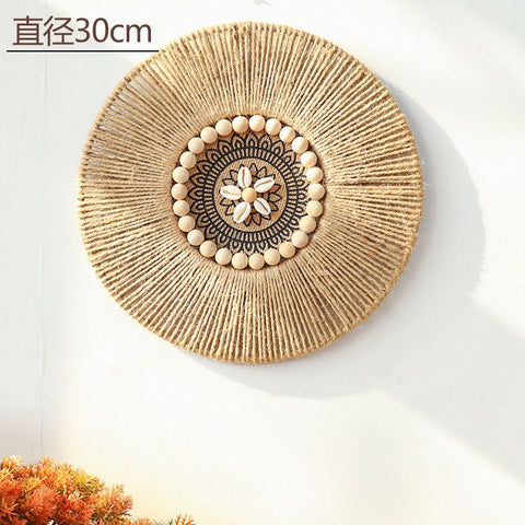 Handwoven Boho Basket Wall Art Decor