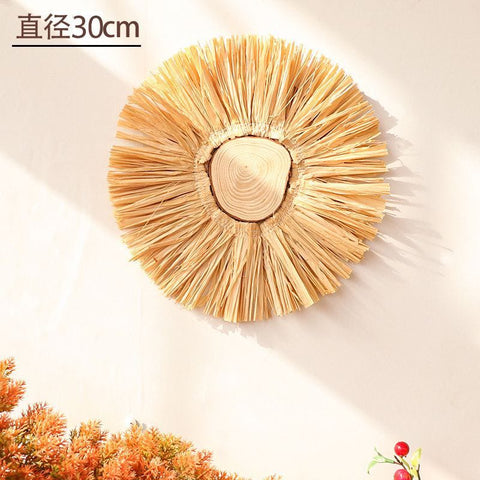 Handwoven Boho Basket Wall Art Decor