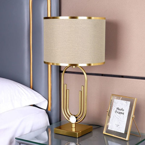 Luxury Modern Minimalist Bedside Table Lamp Gold White