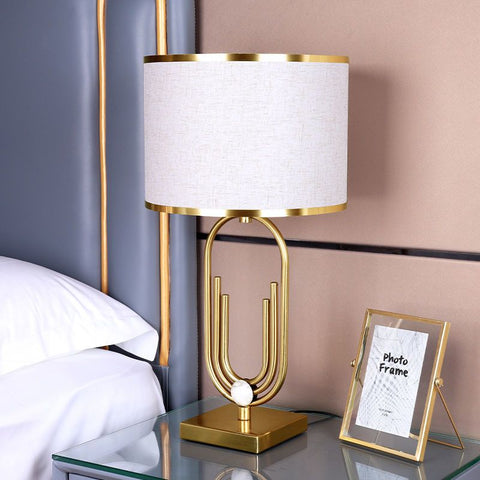 Luxury Modern Minimalist Bedside Table Lamp Gold White