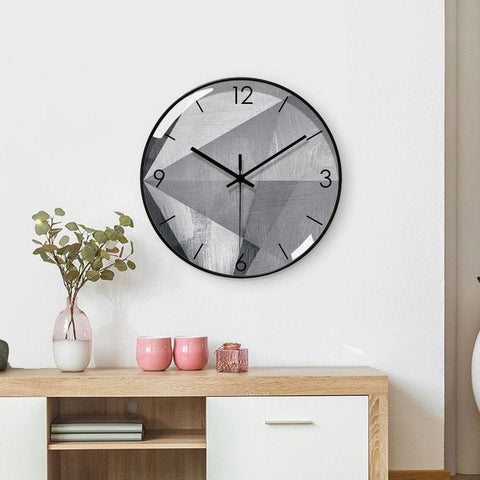Gray Silent Minimalist Industrial Clock