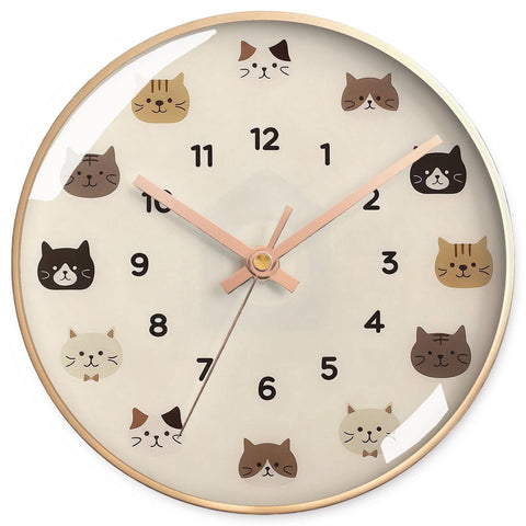 Cartoon Cat Minimalist Quartz Clock