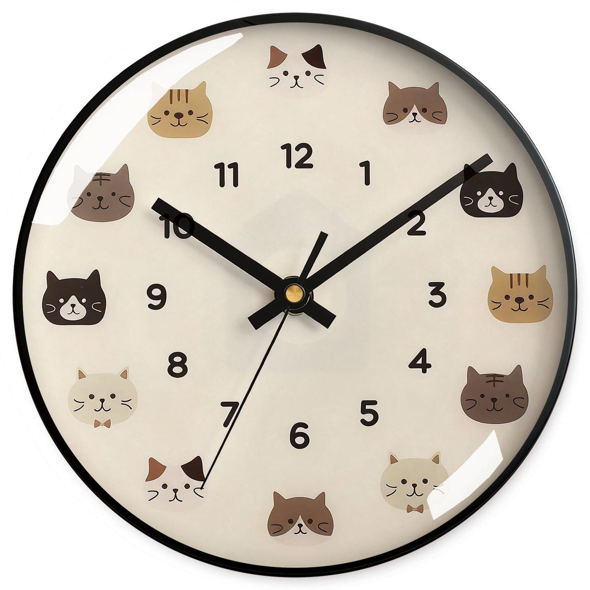 Cartoon Cat Minimalist Quartz Clock