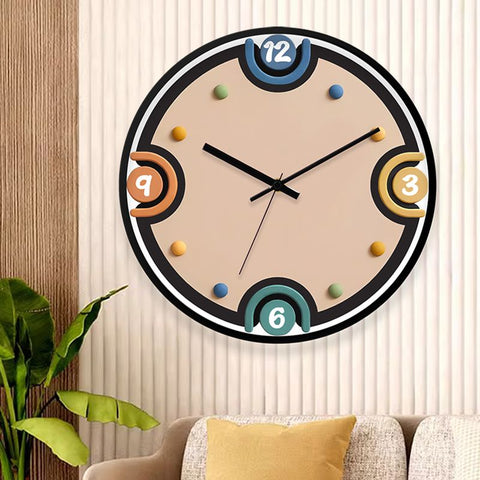Cream Modern Silent Minimalist Clock