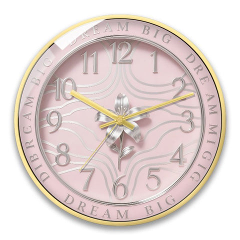 3D Lily Pink Korean Style Clock