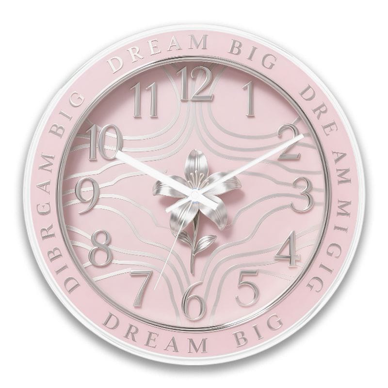 3D Lily Pink Korean Style Clock