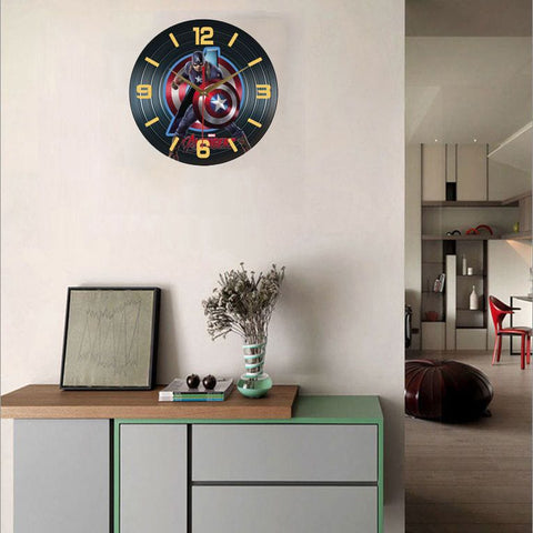 Vinyl Record Retro Silent Clock