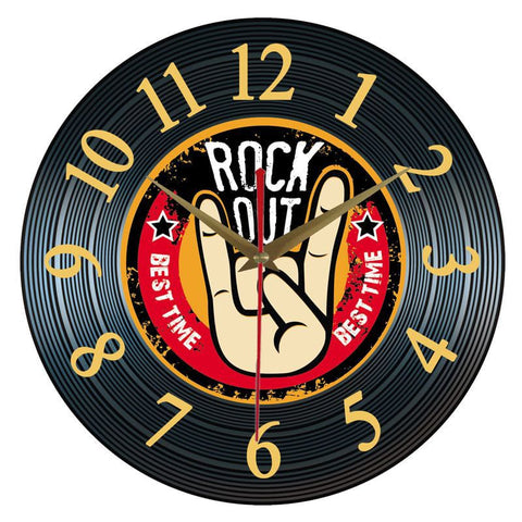 Vinyl Record Retro Silent Clock