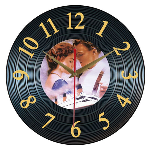 Vinyl Record Retro Silent Clock