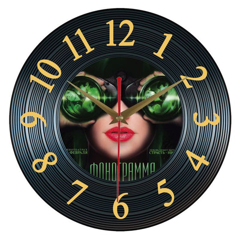 Vinyl Record Retro Silent Clock