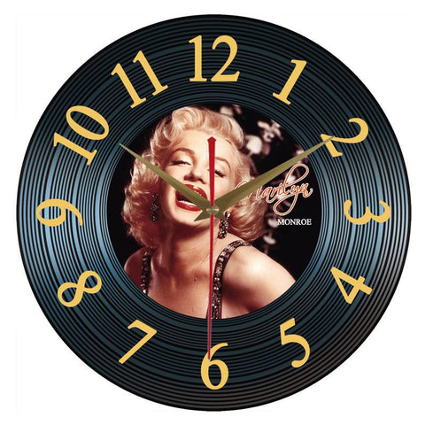 Vinyl Record Retro Silent Clock