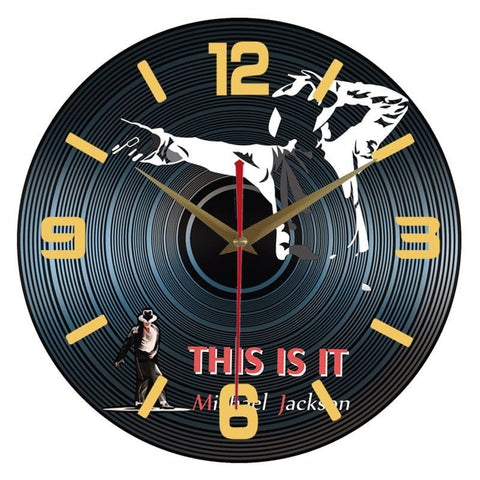 Vinyl Record Retro Silent Clock
