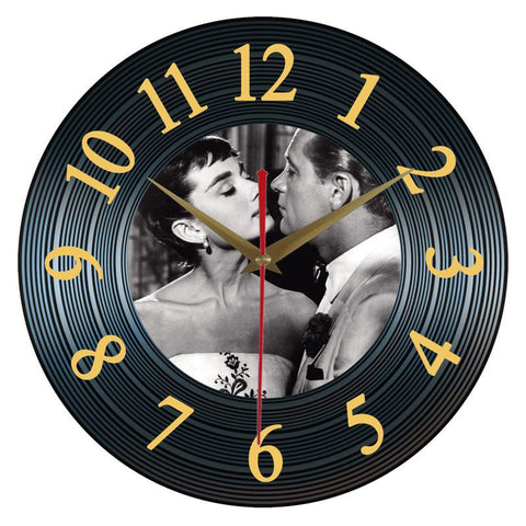 Vinyl Record Retro Silent Clock