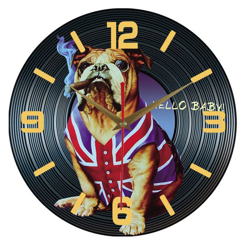 Vinyl Record Retro Silent Clock