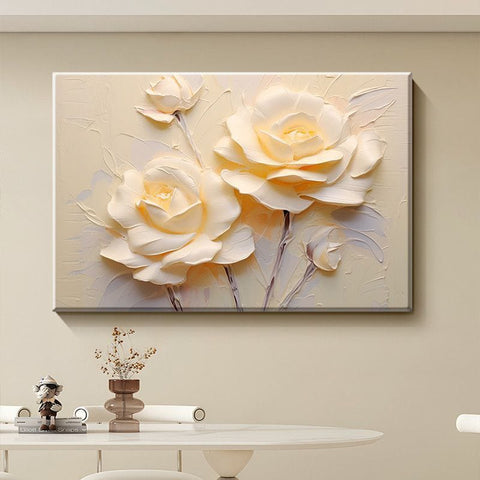 Cream Tulip Butterfly Wall Art Mural