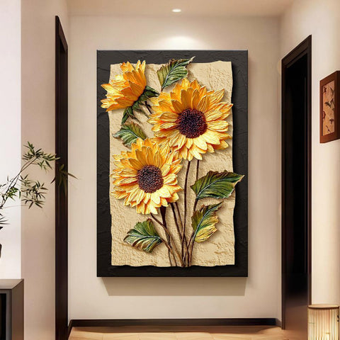 Vintage Sunflower Living Room Wall Art
