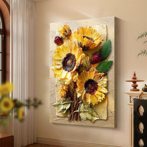 Vintage Sunflower Living Room Wall Art