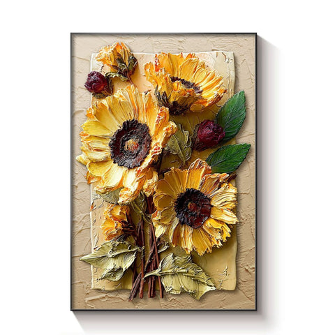 Vintage Sunflower Living Room Wall Art