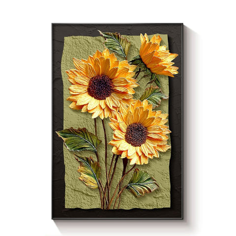Vintage Sunflower Living Room Wall Art