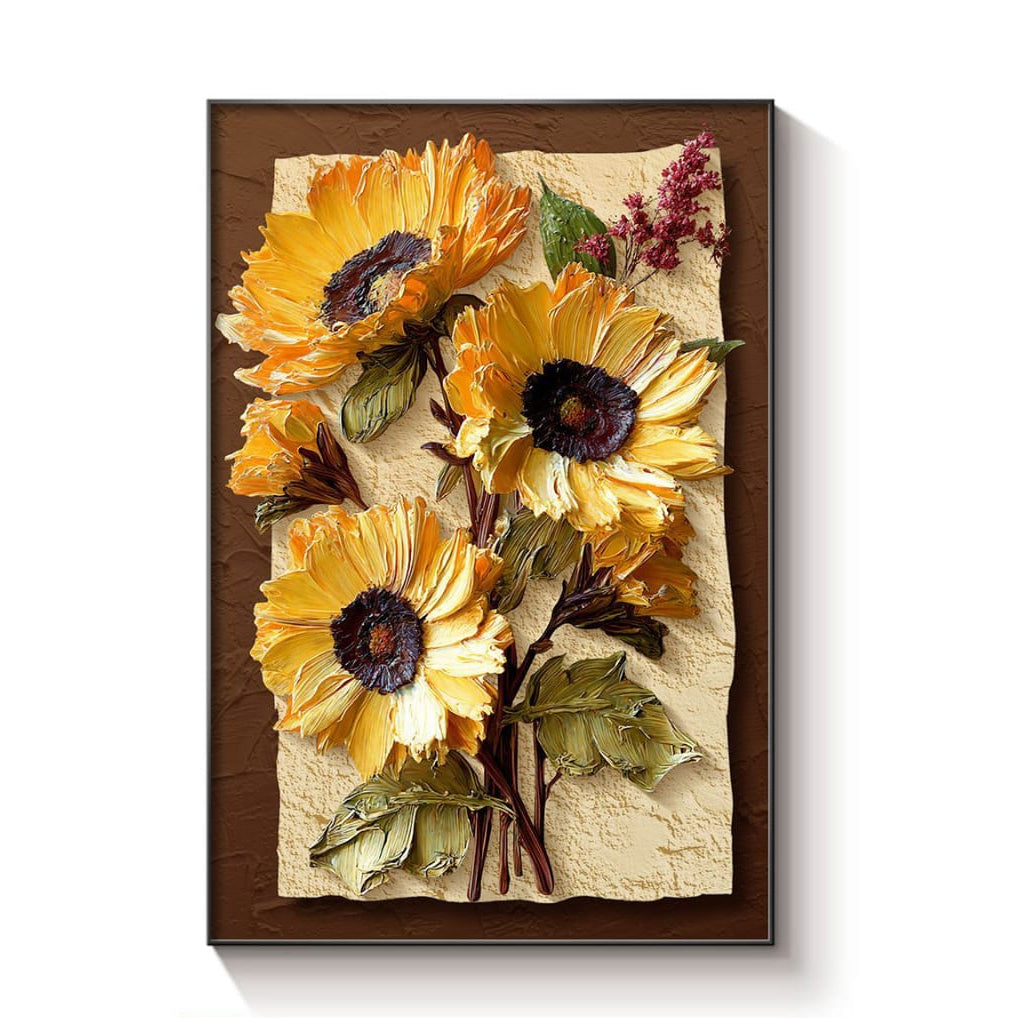 Vintage Sunflower Living Room Wall Art