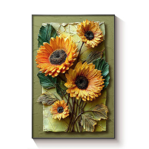 Vintage Sunflower Living Room Wall Art