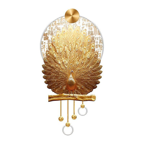 Luxury Gold Peacock Entrance Wall Art