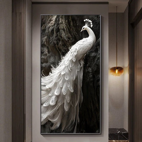 Minimalist Peacock Abstract Wall Art Painting