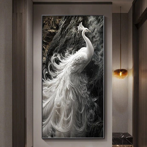 Minimalist Peacock Abstract Wall Art Painting