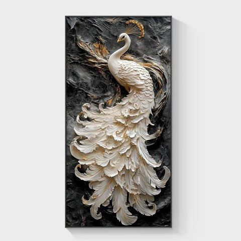 Minimalist Peacock Abstract Wall Art Painting