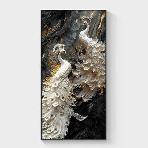 Minimalist Peacock Abstract Wall Art Painting