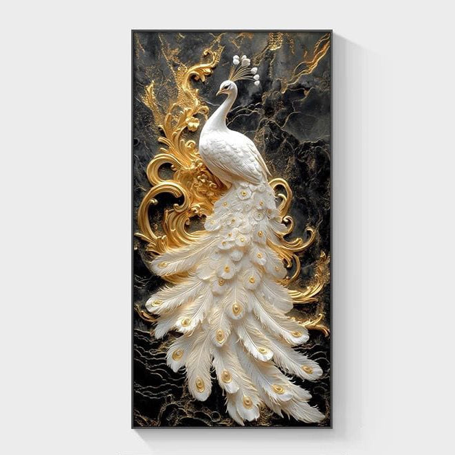 Minimalist Peacock Abstract Wall Art Painting