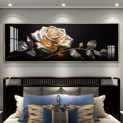 Modern Rose Abstract Horizontal Wall Painting