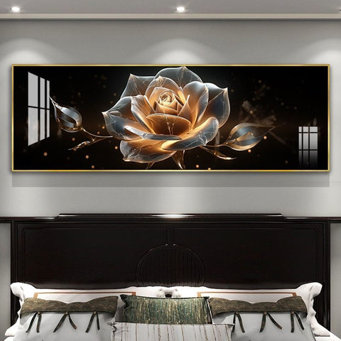 Modern Rose Abstract Horizontal Wall Painting