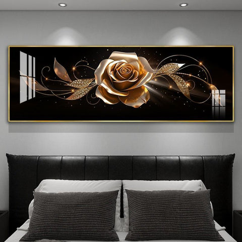 Modern Rose Abstract Horizontal Wall Painting