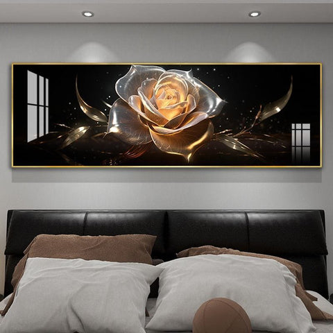 Modern Rose Abstract Horizontal Wall Painting