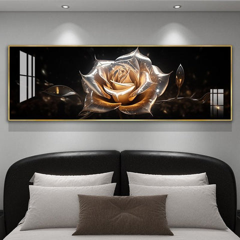 Modern Rose Abstract Horizontal Wall Painting