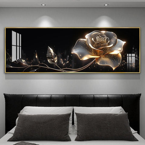 Modern Rose Abstract Horizontal Wall Painting
