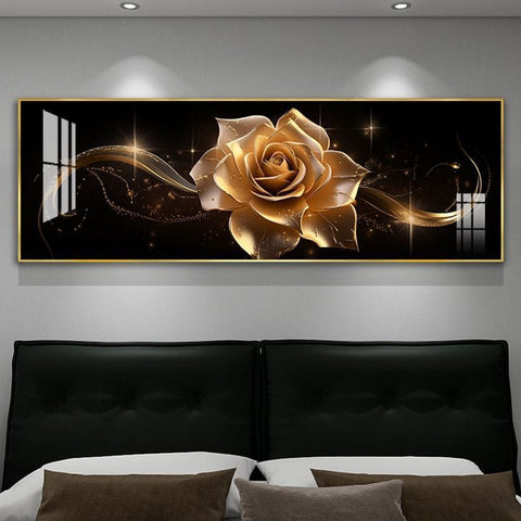 Modern Rose Abstract Horizontal Wall Painting